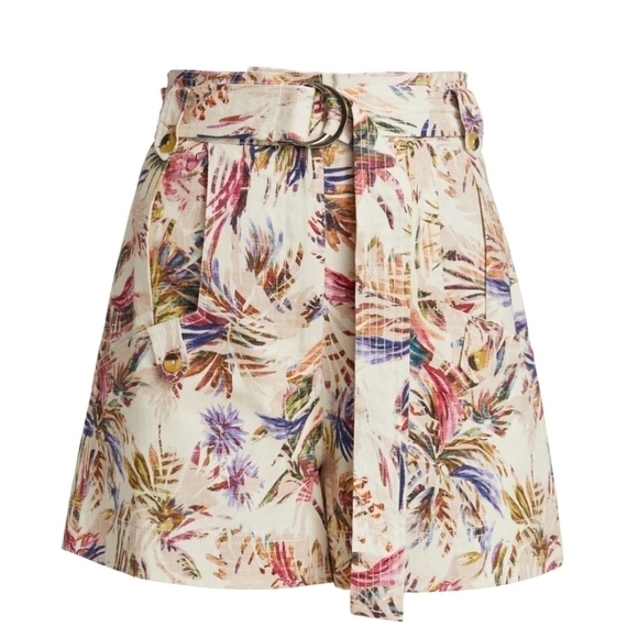 Chufy Luca High Waisted Tropical Leaf Printed Shorts - Picture 1 of 10